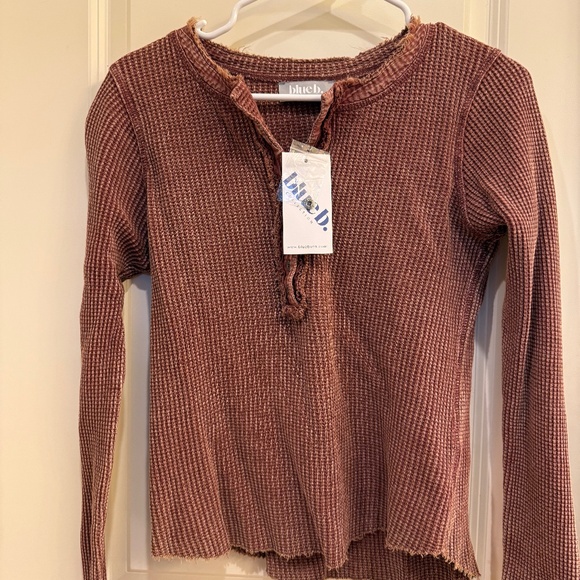 Kacey Waffle Knit Thermal (Maroon) - Picture 3 of 3